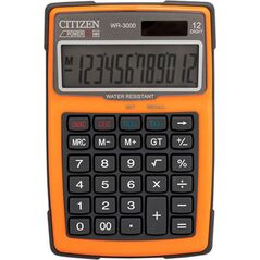 Kalkulator Citizen Kalkulator wodoodporny CITIZEN WR-3000, 152x105mm, pomarańczowy 7924659 4562195139782