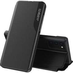 Hurtel Eco Leather View Case elegancki futerał etui z klapką i funkcją podstawki Samsung Galaxy A72 czarny 8089661 9111201926851