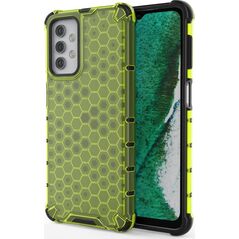 Hurtel Honeycomb etui pancerny pokrowiec z żelową ramką Samsung Galaxy A32 5G zielony 8089671 9111201926288