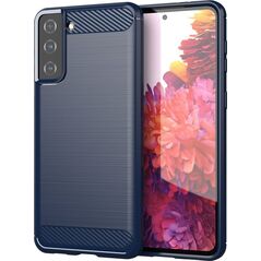 Hurtel Carbon Case elastyczne etui pokrowiec Samsung Galaxy S21+ 5G (S21 Plus 5G) niebieski 8089826 9111201924802