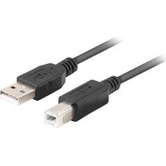 Kabel USB Lanberg USB-A - USB-B 3 m Czarny (CA-USBA-15CU-0030-BK) 8161178 5901969429909
