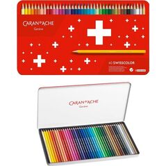 Caran d`Arche Kredki Swisscolor Aquarelle, z efektem akwareli, sześciokątne, 40szt., mix kolorów 8245920 7610186040481