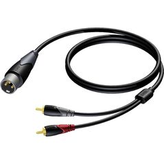 Kabel Procab XLR - RCA (Cinch) x2 1.5m czarny (CLA703/1.5) 8500888 5414795030060