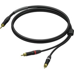 Kabel Procab Jack 3.5mm - RCA (Cinch) x2 1.5m czarny (PRA711/1.5) 8500958 5414795042919