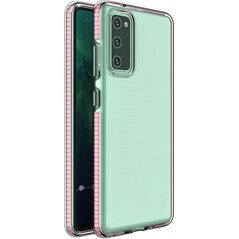 Hurtel Spring Case pokrowiec żelowe etui z kolorową ramką do Samsung Galaxy A72 4G jasnoróżowy 8616286 9111201930162