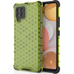 Hurtel Honeycomb etui pancerny pokrowiec z żelową ramką Samsung Galaxy A42 5G zielony 8616372 9111201932234