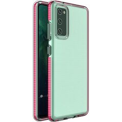 Hurtel Spring Case pokrowiec żelowe etui z kolorową ramką do Samsung Galaxy A72 4G ciemnoróżowy 8616444 9111201933989
