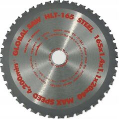 Global Piła tarczowa do cięcia stali GLOBAL SAW 165 x 1,4/1,1 x 20mm / 40z CERMET 8935793 4920350004090