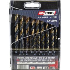 Wiertło AWTools AWTOOLS WIERTŁO METAL HSS M2 KPL.19SZT. /1,0-10,0MM/ PREMIUM AW42003 AWTOOLS 9007675 5903678606374