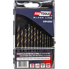 Wiertło AWTools AWTOOLS WIERTŁO METAL HSS M2 KPL. 13SZT./1.5 - 6.5MM/ PREMIUM AW42001 AWTOOLS 9007684 5903678606404