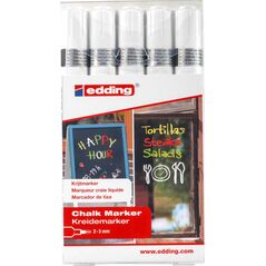 Edding Markery kredowe, 5 szt., białe 9318610 4004764963683