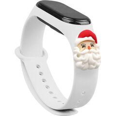 Hurtel Strap Xmas opaska do Xiaomi Mi Band 4 / Mi Band 3 świąteczny silikonowy pasek bransoletka biały (mikołaj) 9386821 9145576220818