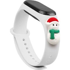 Hurtel Strap Xmas opaska do Xiaomi Mi Band 4 / Mi Band 3 świąteczny silikonowy pasek bransoletka biały (bałwanek 1) 9386822 9145576220825
