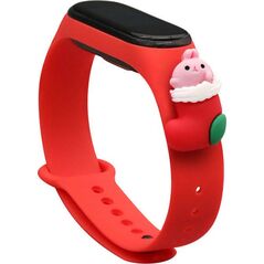 Hurtel Strap Xmas opaska do Xiaomi Mi Band 4 / Mi Band 3 świąteczny silikonowy pasek bransoletka czerwony (mikołaj 1) 9386824 9145576220849