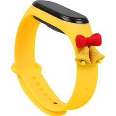 Hurtel Strap Xmas opaska do Xiaomi Mi Band 4 / Mi Band 3 świąteczny silikonowy pasek bransoletka żółty (dzwonki) 9386828 9145576220887