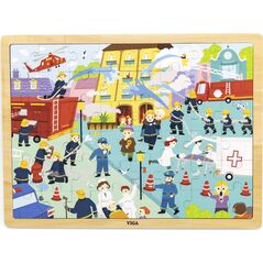 Viga Viga 44581 Puzzle na podkładce 48 elementów - poznajemy pracę strażaka 9500806 6971608445811