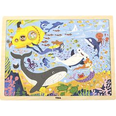 Viga Viga 44583 Puzzle na podkłądce 48 elementów - poznajemy morze i jego mieszkańców 9500808 6971608445835