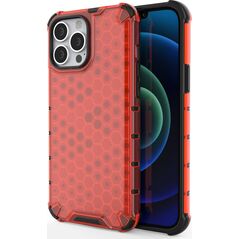 Hurtel Honeycomb etui pancerny pokrowiec z żelową ramką iPhone 13 Pro Max czerwony 9511372 9145576213261