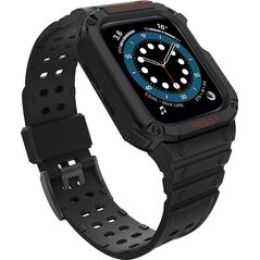 Hurtel Protect Strap Band opaska z etui do Watch 7 / 6 / 5 / 4 / 3 / 2 / SE (41 / 40 / 38mm) obudowa pancerny pokrowiec na zegarek czarny 9537646 9145576231524