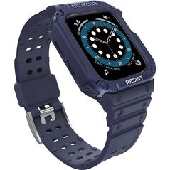 Hurtel Protect Strap Band opaska z etui do Watch 7 / 6 / 5 / 4 / 3 / 2 / SE (41 / 40 / 38mm) obudowa pancerny pokrowiec na zegarek niebieski 9537656 5907769311888