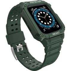 Hurtel Protect Strap Band opaska z etui do Watch 7 / 6 / 5 / 4 / 3 / 2 / SE (45 / 44 / 42mm) obudowa pancerny pokrowiec na zegarek zielony 9537670 9145576231784