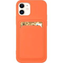 Hurtel Card Case silikonowe etui portfel z kieszonką na kartę dokumenty do iPhone 12 Pro Max pomarańczowy 9599139 9145576228180