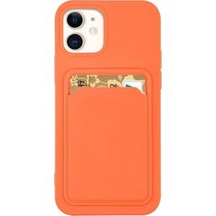 Hurtel Card Case silikonowe etui portfel z kieszonką na kartę dokumenty do iPhone 13 mini pomarańczowy 9599151 9145576228289