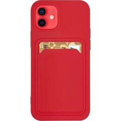 Hurtel Card Case silikonowe etui portfel z kieszonką na kartę dokumenty do Xiaomi Redmi Note 10 / Redmi Note 10S czerwony 9599290 9145576229675