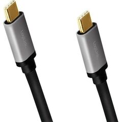 Kabel USB LogiLink USB-C - USB-C 1.5 m Czarno-srebrny (CUA0106)