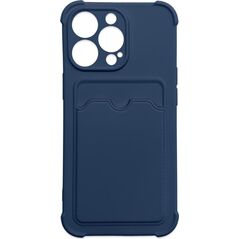 Hurtel Card Armor Case etui pokrowiec do iPhone 13 mini portfel na kartę silikonowe pancerne etui Air Bag granatowy 9652001 9145576234389