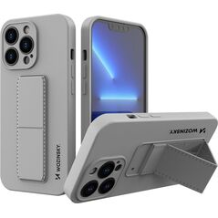 Wozinsky Wozinsky Kickstand Case elastyczne silikonowe etui z podstawką iPhone 13 mini szary 9652344 9145576234259