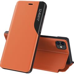 Hurtel Eco Leather View Case elegancki futerał etui z klapką i funkcją podstawki iPhone 13 mini pomarańczowy 9676271 9145576231265