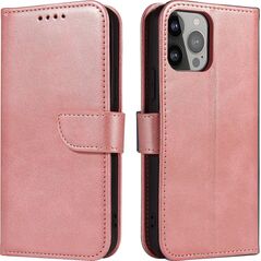 Hurtel Magnet Case elegancki futerał etui pokrowiec z klapką i funkcją podstawki iPhone 13 Pro Max różowy 9676315 9145576230633