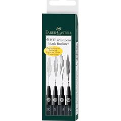 Faber-Castell pisaki kreślarskie Faber Castell Pitt czarny 4 szt 9728806 4005401671152