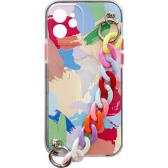 Hurtel Color Chain Case żelowe elastyczne etui z łańcuchem łańcuszkiem zawieszką do Samsung Galaxy S21 5G wielokolorowy (4) 9736617 9145576225226