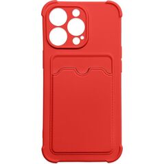 Hurtel Card Armor Case etui pokrowiec do iPhone 12 Pro Max portfel na kartę silikonowe pancerne etui Air Bag czerwony 9738707 9145576235423