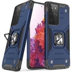 Wozinsky Wozinsky Ring Armor pancerne hybrydowe etui pokrowiec + magnetyczny uchwyt Samsung Galaxy S22 Ultra niebieski 9738785 9145576239810