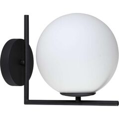 Kinkiet Mdeco Ścienna LAMPA szklana CONDI MBM-7475/1 BL MDECO loftowa OPRAWA kinkiet kula ball czarna biała 9935066 5900644313991