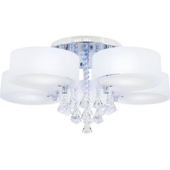 Lampa sufitowa Mdeco LAMPA sufitowa ELMDRS8006/5 8C MDECO metalowa OPRAWA z pilotem crystal glamour chrom biała 9935151 5902021246960