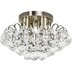 Lampa sufitowa Mdeco LAMPA sufitowa ELM6773/4 21QG MDECO kryształowa OPRAWA glamour mosiądz 9935154 5902021245970