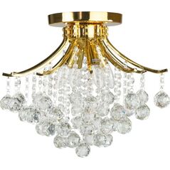 Lampa sufitowa Mdeco LAMPA sufitowa ELM5191/4 TR MDECO glamour OPRAWA metalowa z kryształkami złota 9935197 5902021241347
