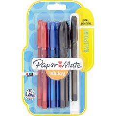 Paper Mate PAPER MATE Kugelschreiber InkJoy 100 Kappe 8St. M S/B/R/G 10034705 3501179567457