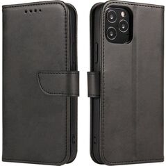 Hurtel Magnet Case elegancki futerał etui pokrowiec z klapką i funkcją podstawki Honor Magic3 Pro czarny 10062445 9145576241684