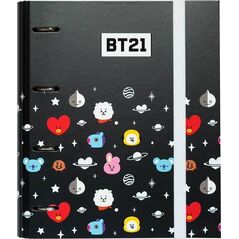 Segregator Line Friends Line Friends BT21 - Segregator pierścieniowy do przechowywania dokumentów z gumką (4 pierścienie) 10073686 8435497234416