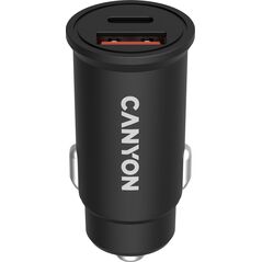 Ładowarka Canyon Canyon, PD 30W/QC3.0 18W Pocket size car charger with 1-USB A+ 1-USB-C Input: DC12V-24V, Output: USBC: PD30W( 5V3A/9V3A/12V2.5A/15V2A/20V1.5A),USB-A:QC3.0 18W (5V3A 10156038 5291485008437
