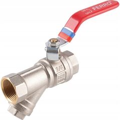 Ferro KFPZF1 ZAWÓR KUL. WODNY Z RĄCZKA 1/2'' NAKR-NAKR, Z FILTREM I DŁAWIKIEM F-POWER // ZKWF-15-WW-R-FER-POWER 10587633 5902194992879
