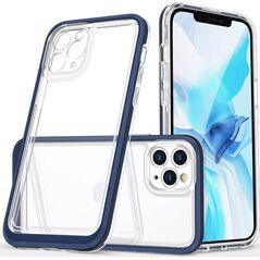 Hurtel Clear 3in1 etui do iPhone 11 Pro Max żelowy pokrowiec z ramką niebieski 10757614 9145576242315