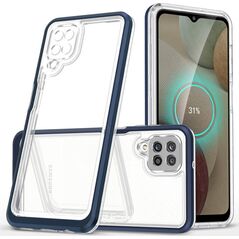 Hurtel Clear 3in1 etui do Samsung Galaxy A12 5G żelowy pokrowiec z ramką niebieski 10757629 9145576242582