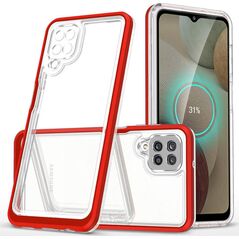 Hurtel Clear 3in1 etui do Samsung Galaxy A22 4G żelowy pokrowiec z ramką czerwony 10757638 9145576242650