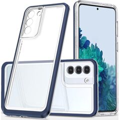 Hurtel Clear 3in1 etui do Samsung Galaxy S21+ 5G (S21 Plus 5G) żelowy pokrowiec z ramką niebieski 10757647 9145576242858